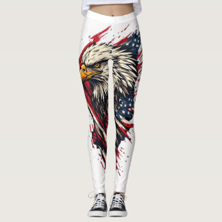 Legging Águia Americana Patriótica Vintage 4 de Julho