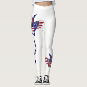 Legging Águia, bandeira e protetor americanos patriótico