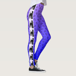 Legging Airedale Terrier Silhouette Blue Roxo