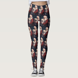 Legging Akita com Papai Noel Natal Festivo