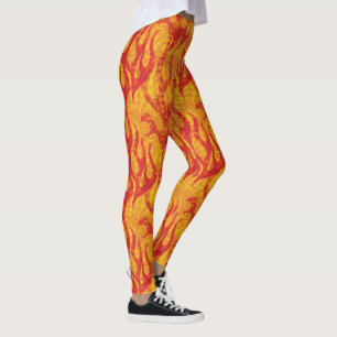 Legging Alaranjado e vermelho arde o Fractal