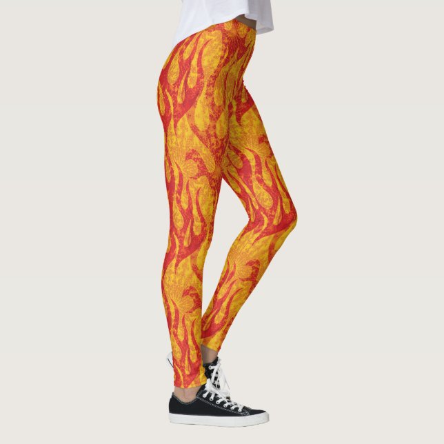 Legging Alaranjado e vermelho arde o Fractal (Direita)