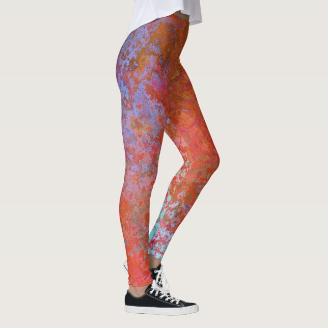 Legging Alcool Tinta Abstrato Laranja do Elemento de Fogo (Direita)