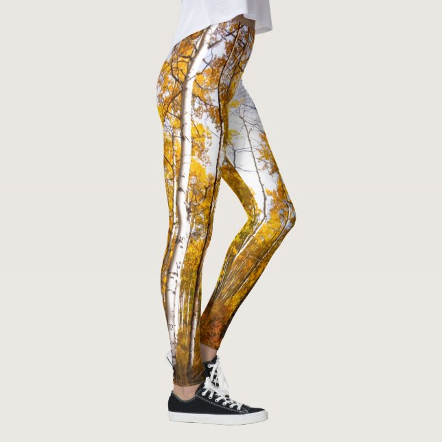 Legging Alcorque de Aspen Folhas Amarelas de Outono (Direita)