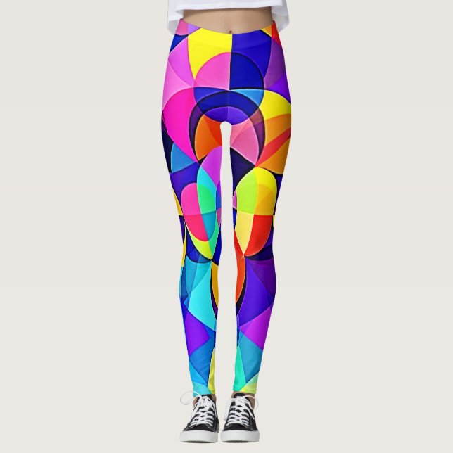 Legging Alegria Geométrica Vibrante (Frente)