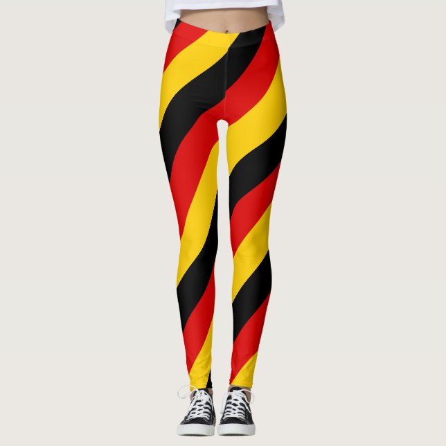 Legging Alemanha - Cores de Sinalizador Nacionais com Stri (Frente)