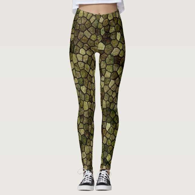 Legging Algas Marinhas e Juniper Calçada Patchwork Terrazo (Frente)