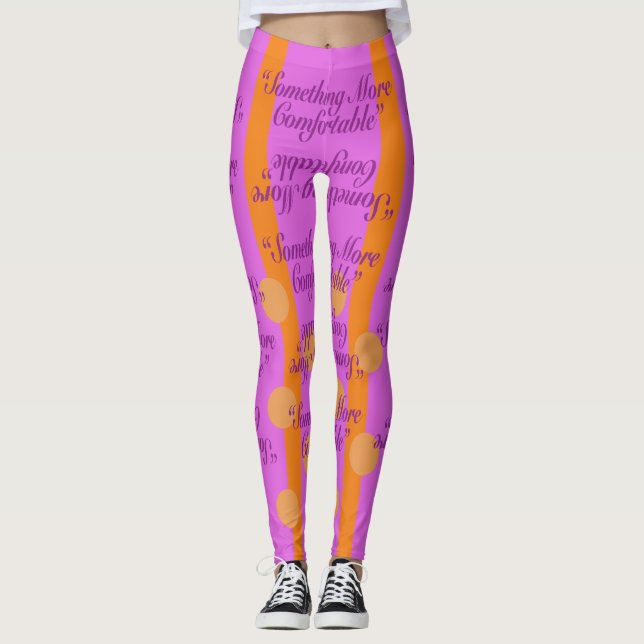 Legging Algo Mais Confortável Laranja Stripes Pontos (Frente)