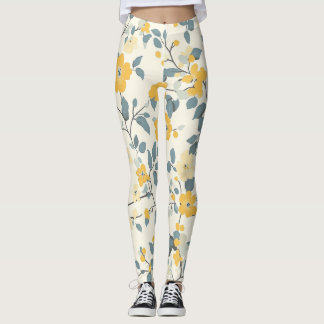 Legging Algodão Amarelo Floral
