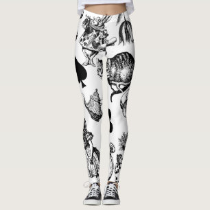 Legging Alice Coelho Branco País das Maravilhas Clássico