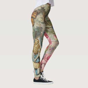 Legging Alice Gato de Cheshire Jardim da Árvore do Mundo d