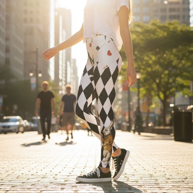 Legging Alice no País das Maravilhas - Padrão de Diamante  (Criador carregado)