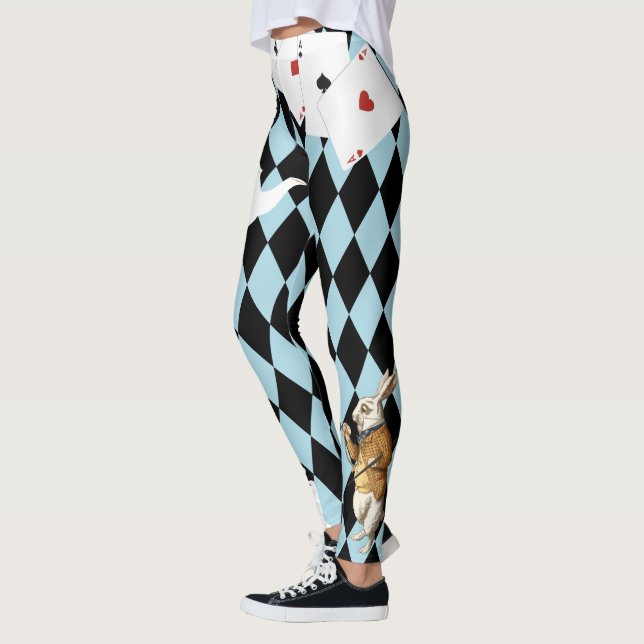 Legging Alice no País das Maravilhas Sr. Rabbit Mint Blue (Esquerda)