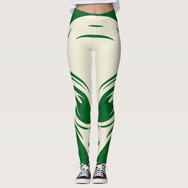 Legging Alienígena de um desenho da cabeça humana (Frente)