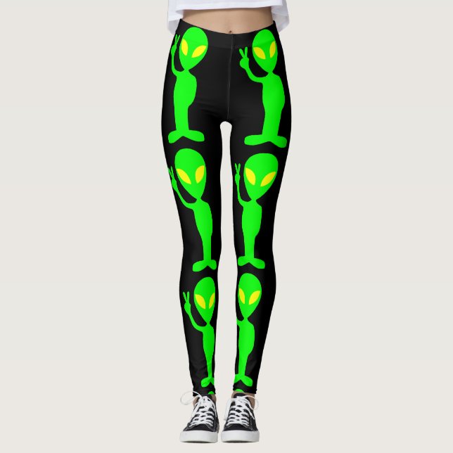 Legging ALIENÍGENA GREEN MAN YOGA CALÇA LEGAGENS engraçada (Frente)