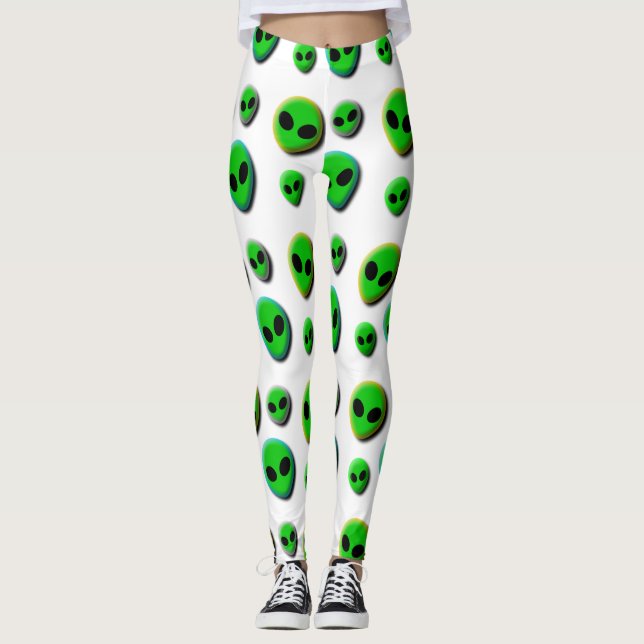 LEGGING ALIENS. ALIENÍGENA NEON VERDE CABEÇA CORES EDGADAS (Frente)