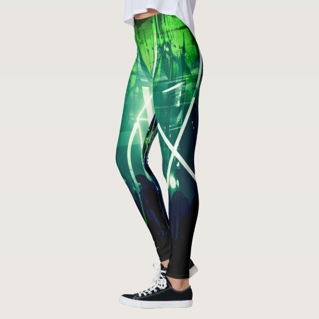 Legging Alistra Cyber Punk Neon Rave - Sintoma Verde (Esquerda)
