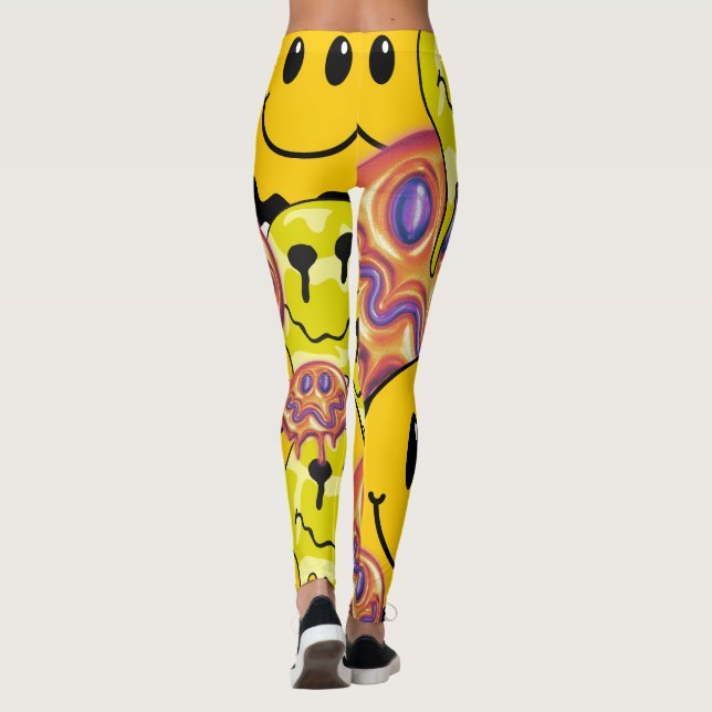 Legging Almofada Mikitiez Carinha Feliz jardim amarelo (Verso)