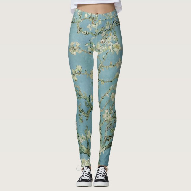 Legging Almond Blossoms de Vincent Van Gogh Fine Art (Frente)