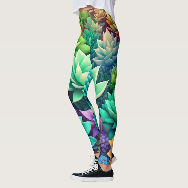 Legging Aloe Vera e Succulents Collage (Esquerda)