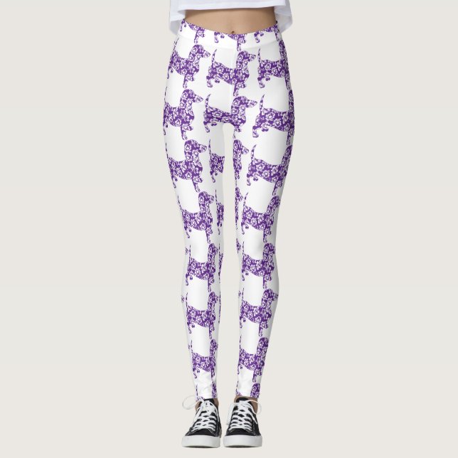 Legging Aloha Purple Dachshund (Frente)