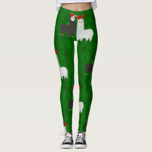 Legging alpacas de renas do xmas