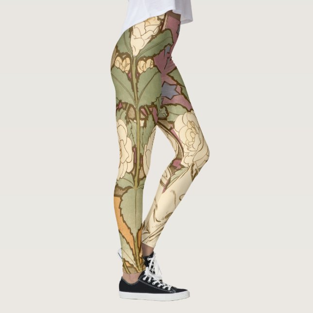 Legging Alphonse Mucha Elegant Art Nouveau Stars Camellia  (Direita)