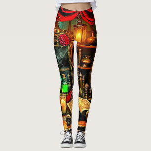 Legging Altar de Bruxa Design Místico de Noite