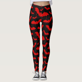 Legging Alternativo Gótico Gótico Nu Red Bats