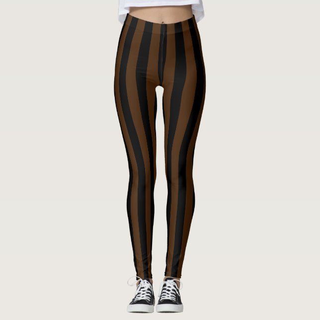 Legging Alternativo Preto Escuro Marrom Vertical Strik (Frente)