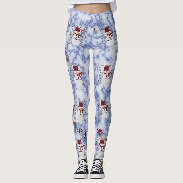 Legging Alto Cheerful Snowman (Frente)