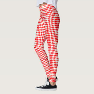 Legging Alto-cheiro branco vermelho brilhante