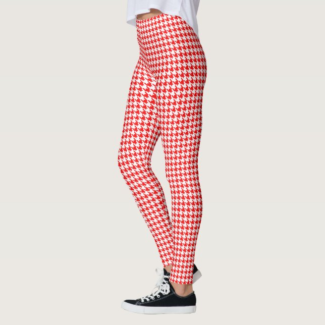 Legging Alto-cheiro branco vermelho brilhante (Esquerda)