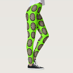 Legging Alvos de Dardo Verde Lima com Padrão de Centro,