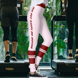 Legging Ama de Estimação Rosa Bege Vermelho Burgundy Perso