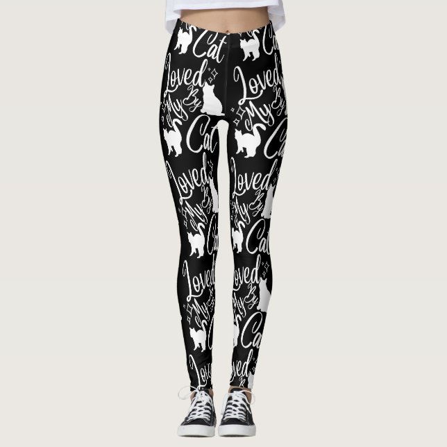 Legging Amado Pelo Meu Gato Em Branco (Frente)