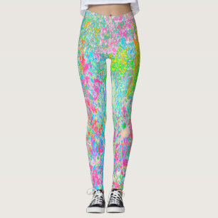 Legging Amanhecer Aqua e Rosa Quente no Meu Jardim Rubio
