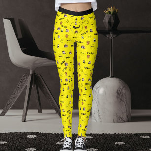 Legging Amante de Animais de Estimação Gatinho Colorido Fe