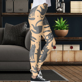 Legging Amante de Animais de Estimação Moderno Pêssego e C