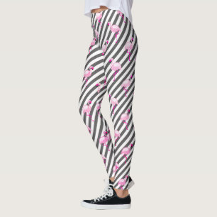 Legging Amante de Flamingo Listras Diagonais Rosa