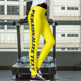 Legging Amante de Gato Personalizado Padrão Amarelo Preto