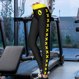 Legging Amante de Gatos Mãe de Pet Amarelo Preto Personali