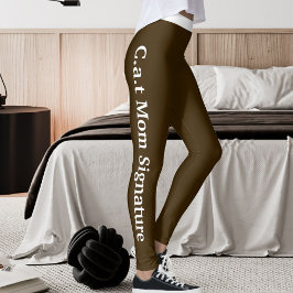 Legging Amante de Gatos Personalizada Mãe de Gato Marrom E