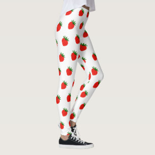 Legging Amantes De Morango Vermelho De Bebê Bonito