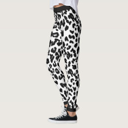 Legging Amantes de os animais Leopardo Imprimir Preto e Br