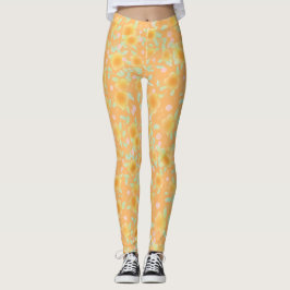 Legging Amarelo Amarelo Dourado Flor