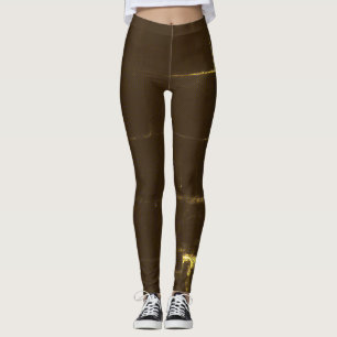 Legging Amarelo Aquarela Sobre Marrom