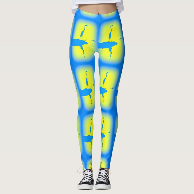 Legging amarelo azul (Frente)