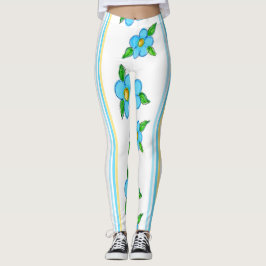 Legging Amarelo Azul E Branco