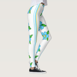 Legging Amarelo Azul E Branco